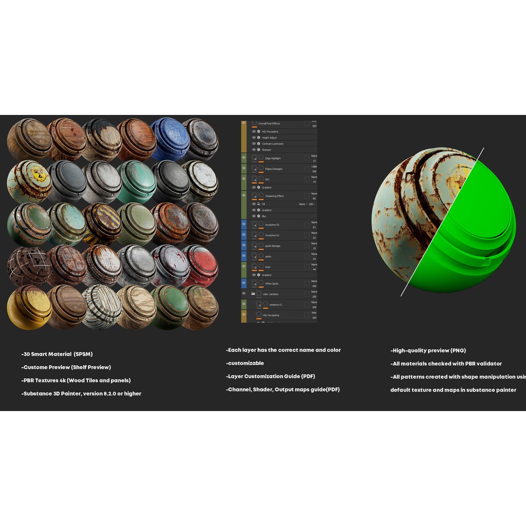 Post Apocalyptic Smart Materials 3D Model – High-Detail Textures, PBR, SPSM - View 3