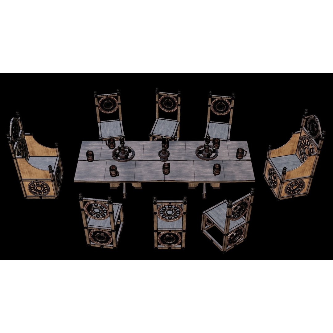 Wood Furniture 3D Model – PBR Game Ready Collection with 4K Textures