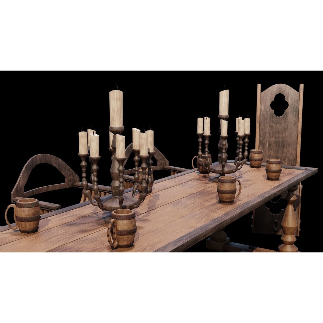 Wood Furniture 3D Model – PBR Game Ready Collection with 4K Textures - View 29