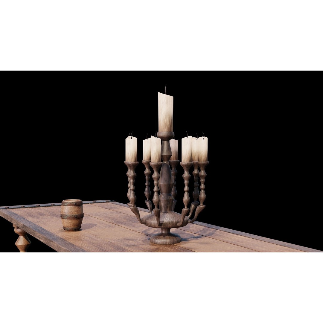 Wood Furniture 3D Model – PBR Game Ready Collection with 4K Textures - View 33