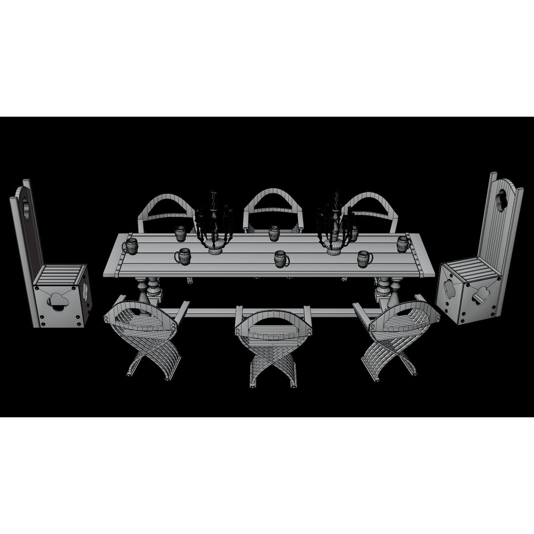 Wood Furniture 3D Model – PBR Game Ready Collection with 4K Textures - View 35