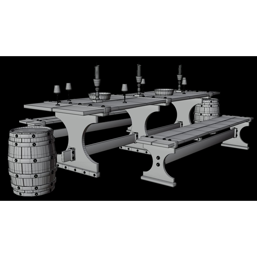 Wood Furniture 3D Model – PBR Game Ready Collection with 4K Textures - View 58