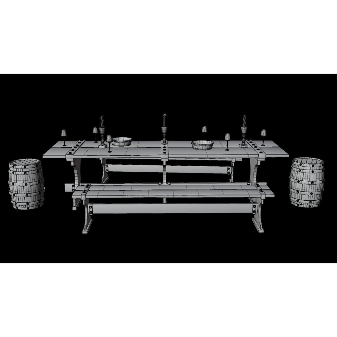 Wood Furniture 3D Model – PBR Game Ready Collection with 4K Textures - View 60