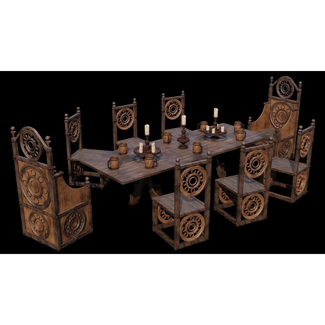 Wood Furniture 3D Model – PBR Game Ready Collection with 4K Textures - View 70