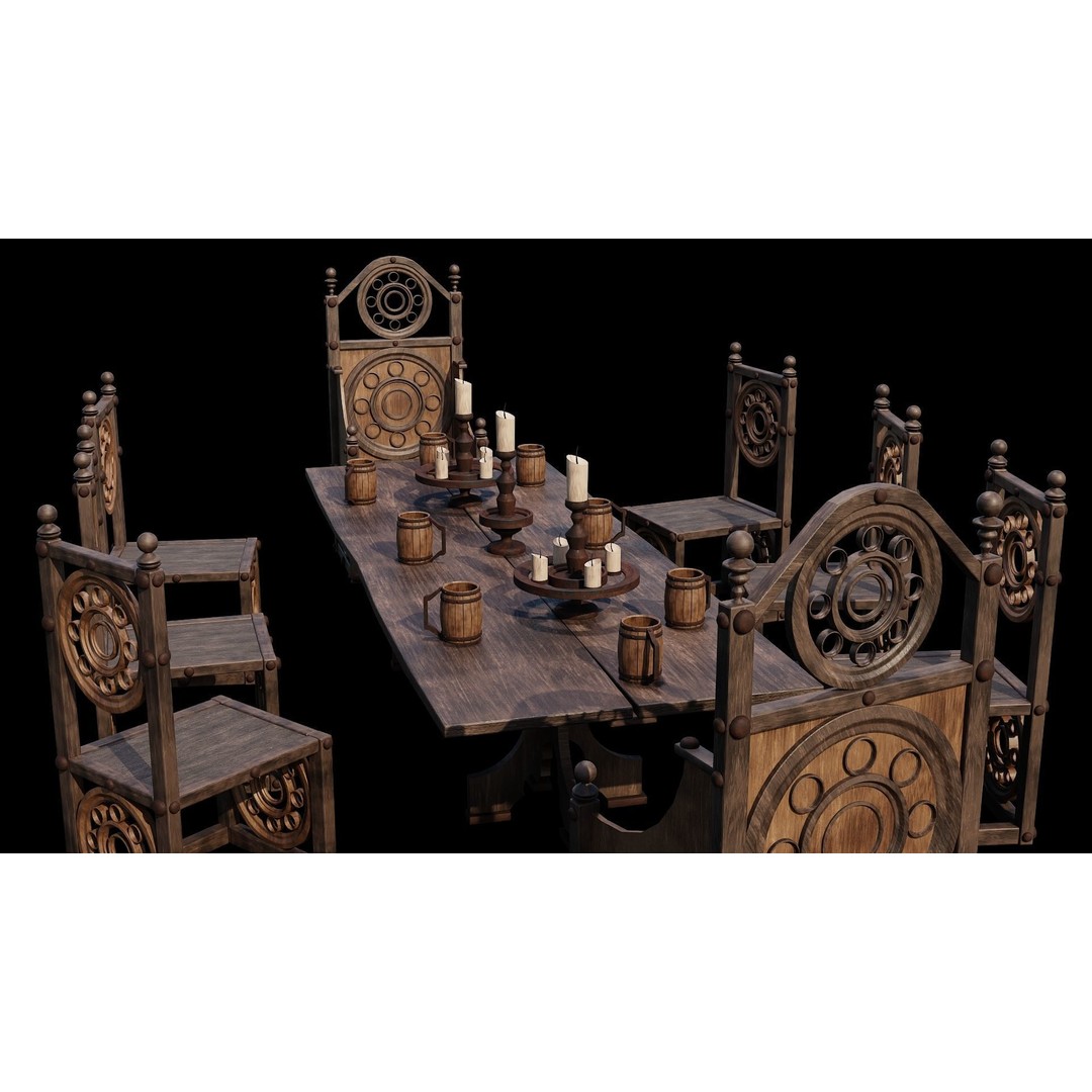 Wood Furniture 3D Model – PBR Game Ready Collection with 4K Textures - View 74
