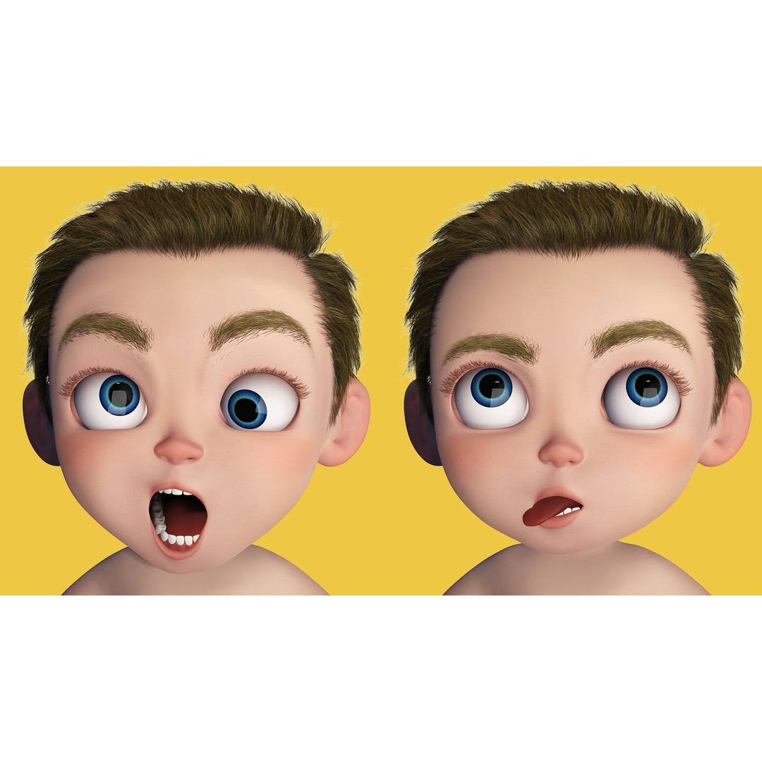 Cartoon Baby 3D Model – Rigged Low Poly Character with 4K Textures