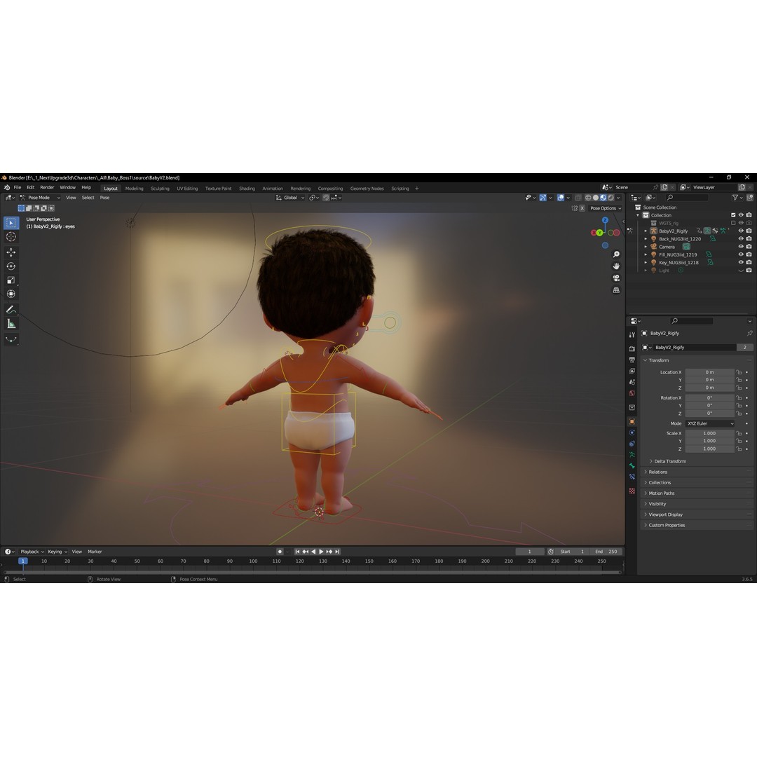 Cartoon Baby 3D Model – Rigged Low Poly Character with 4K Textures - View 10