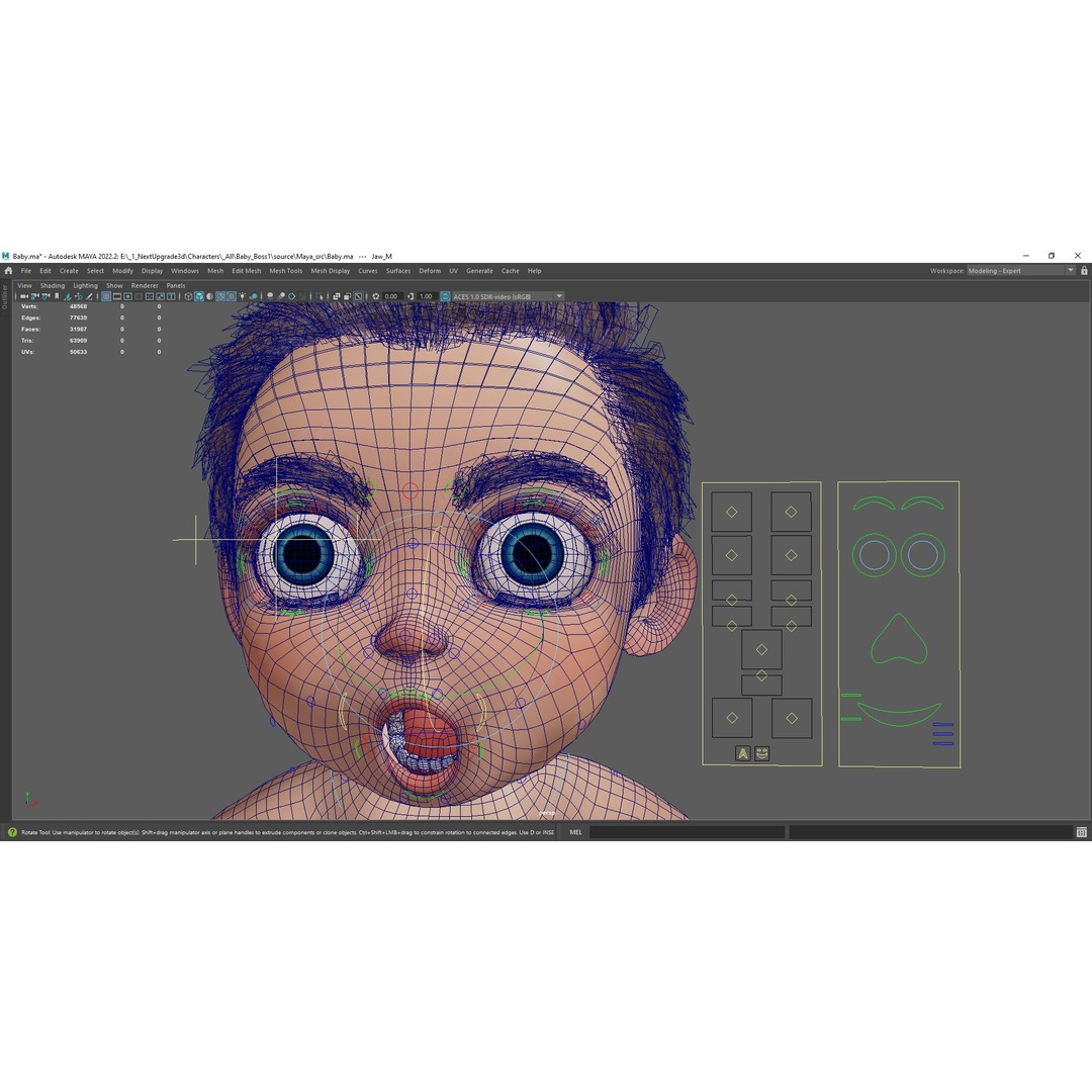 Cartoon Baby 3D Model – Rigged Low Poly Character with 4K Textures - View 12