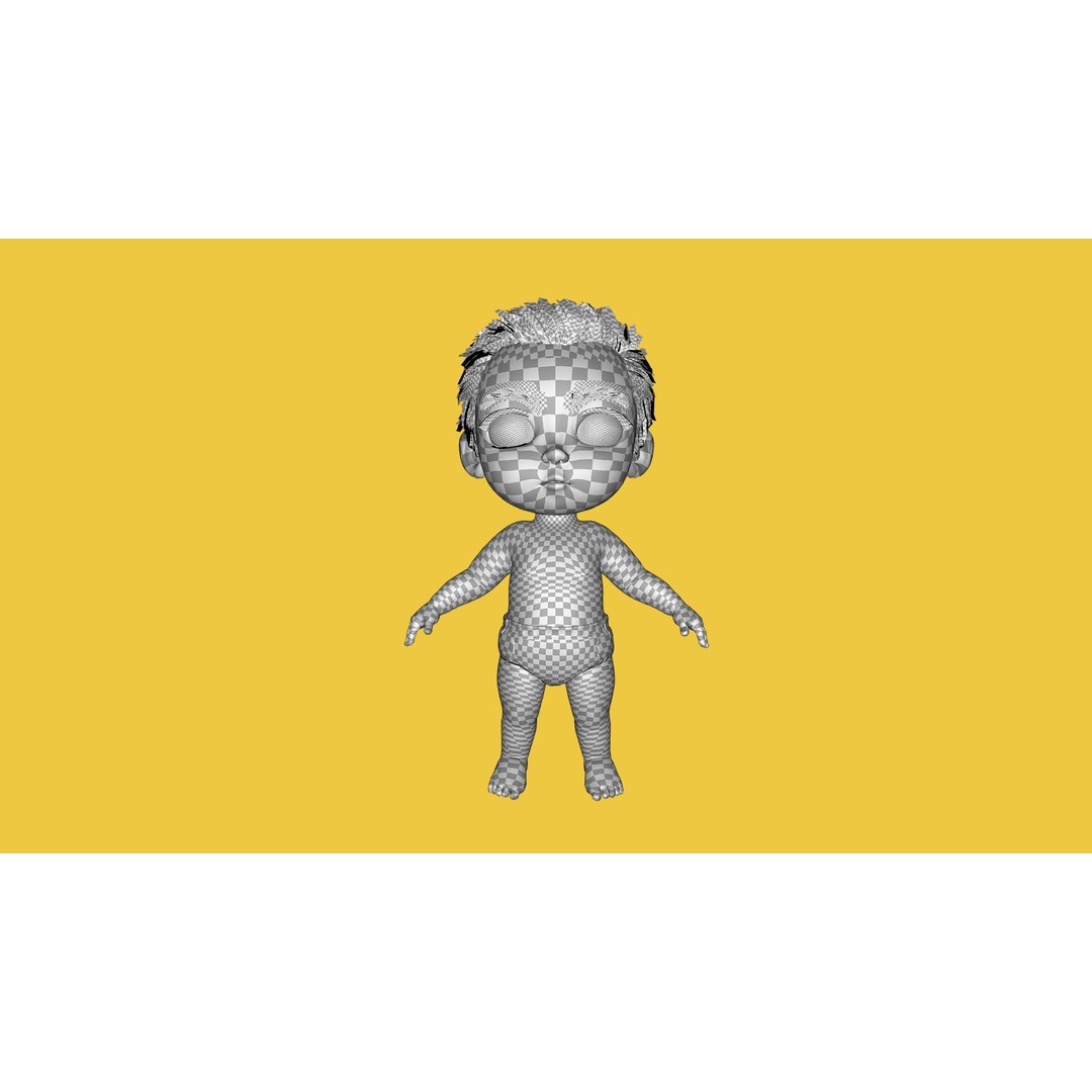 Cartoon Baby 3D Model – Rigged Low Poly Character with 4K Textures - View 24