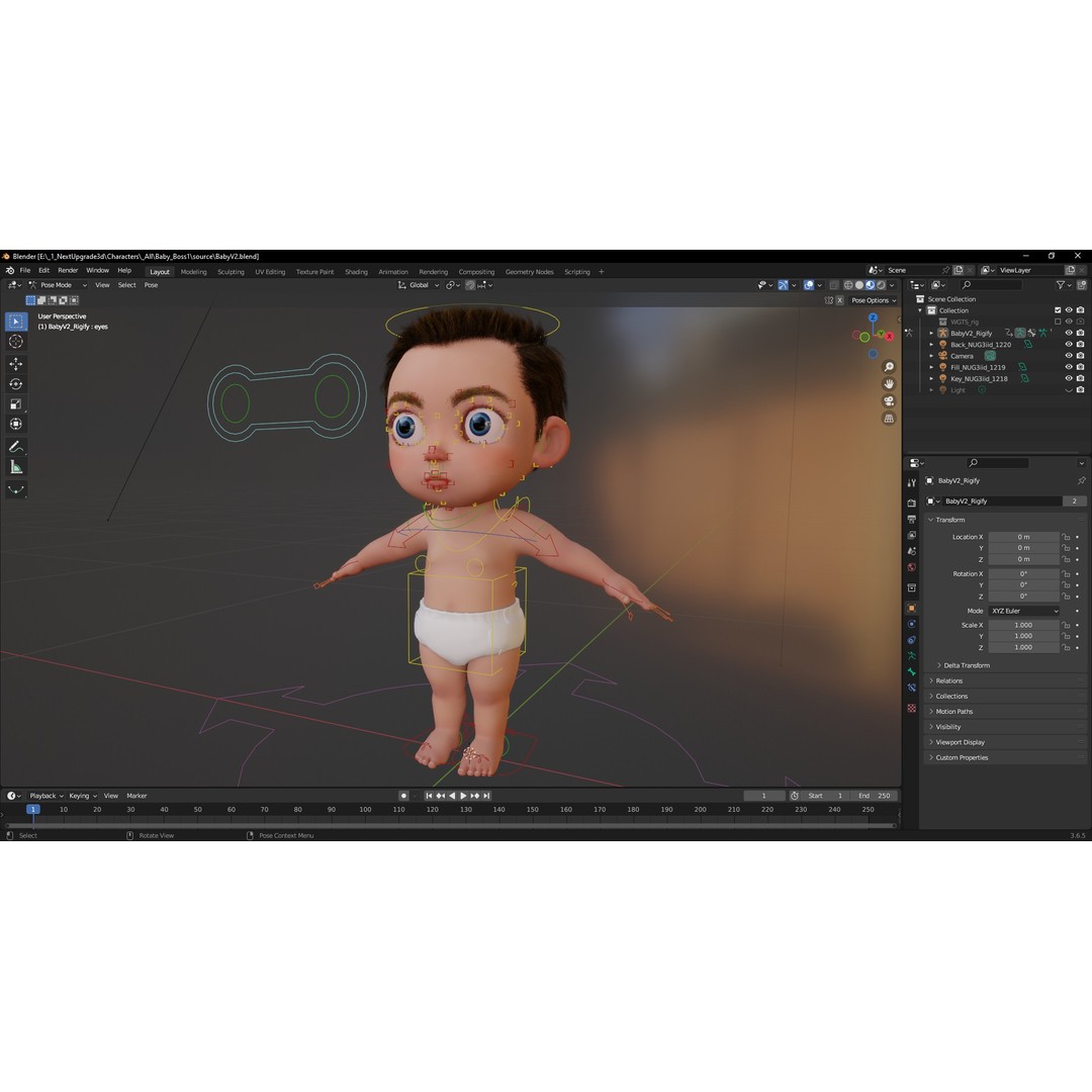 Cartoon Baby 3D Model – Rigged Low Poly Character with 4K Textures - View 9