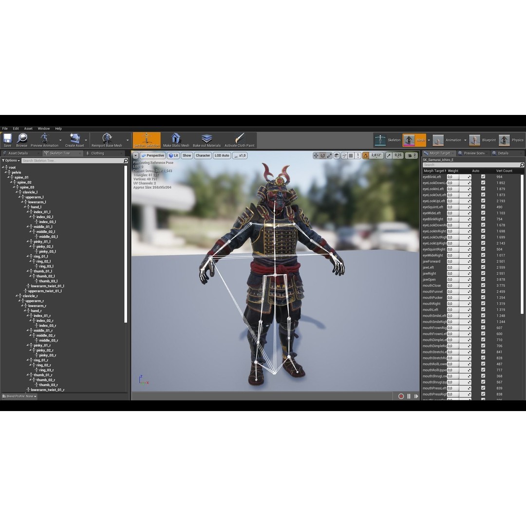 Samurai Ichiro 3D Model – Low Poly Character with Customizable Features, FBX - View 12