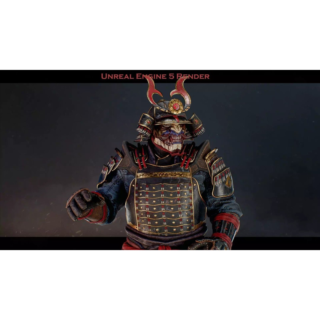 Samurai Ichiro 3D Model – Low Poly Character with Customizable Features, FBX - View 2