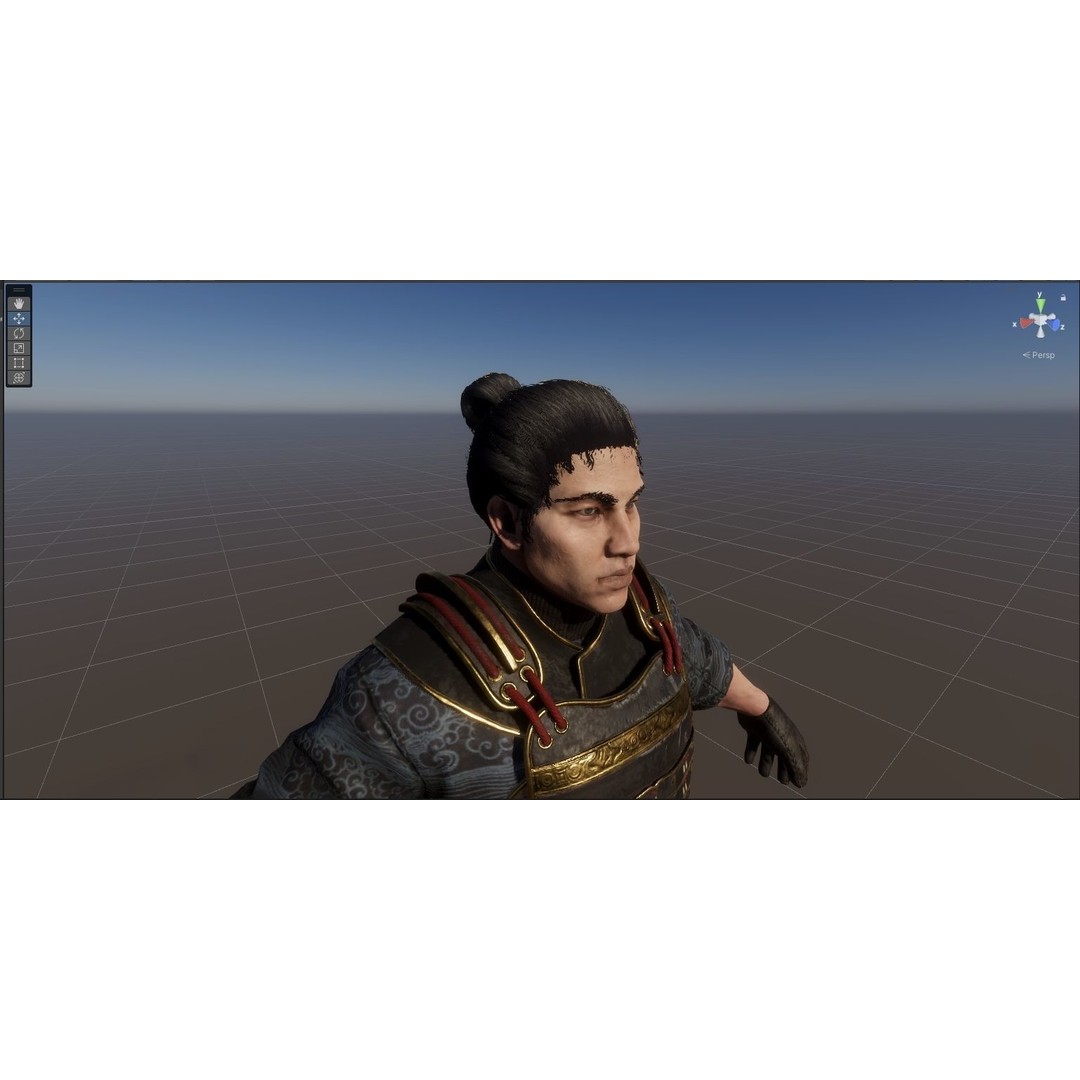Samurai Ichiro 3D Model – Low Poly Character with Customizable Features, FBX - View 20