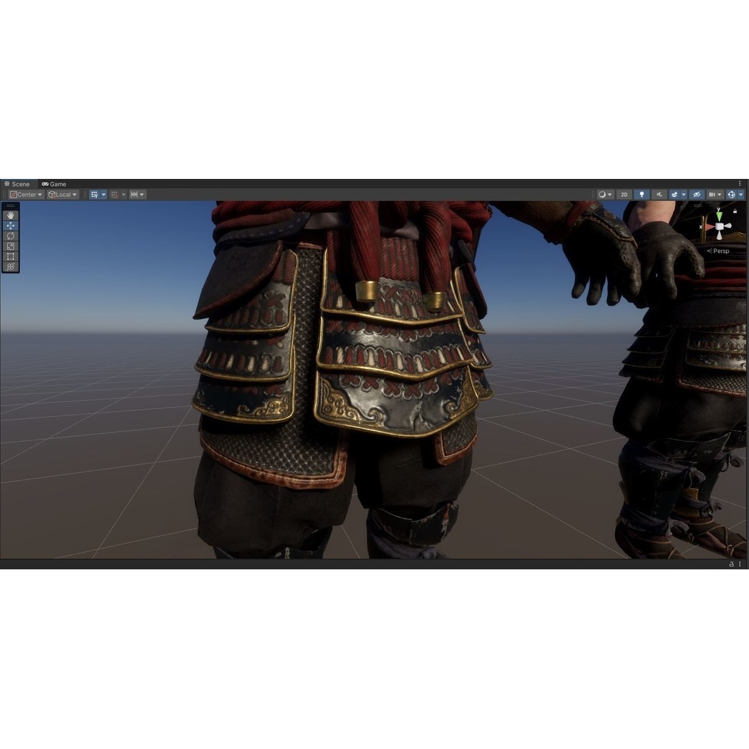 Samurai Ichiro 3D Model – Low Poly Character with Customizable Features, FBX - View 22