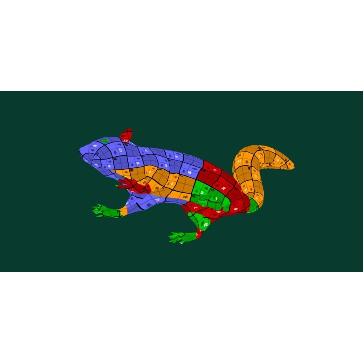 Fox Squirrel - Low-Poly Game-Ready 3D Model - View 10