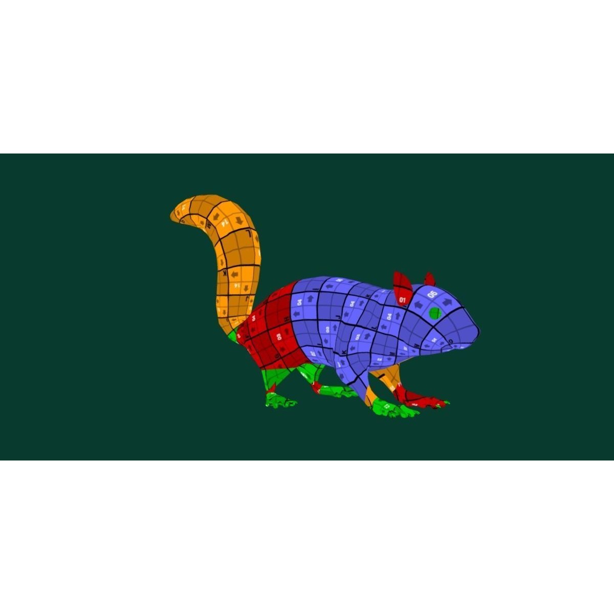 Fox Squirrel - Low-Poly Game-Ready 3D Model - View 8