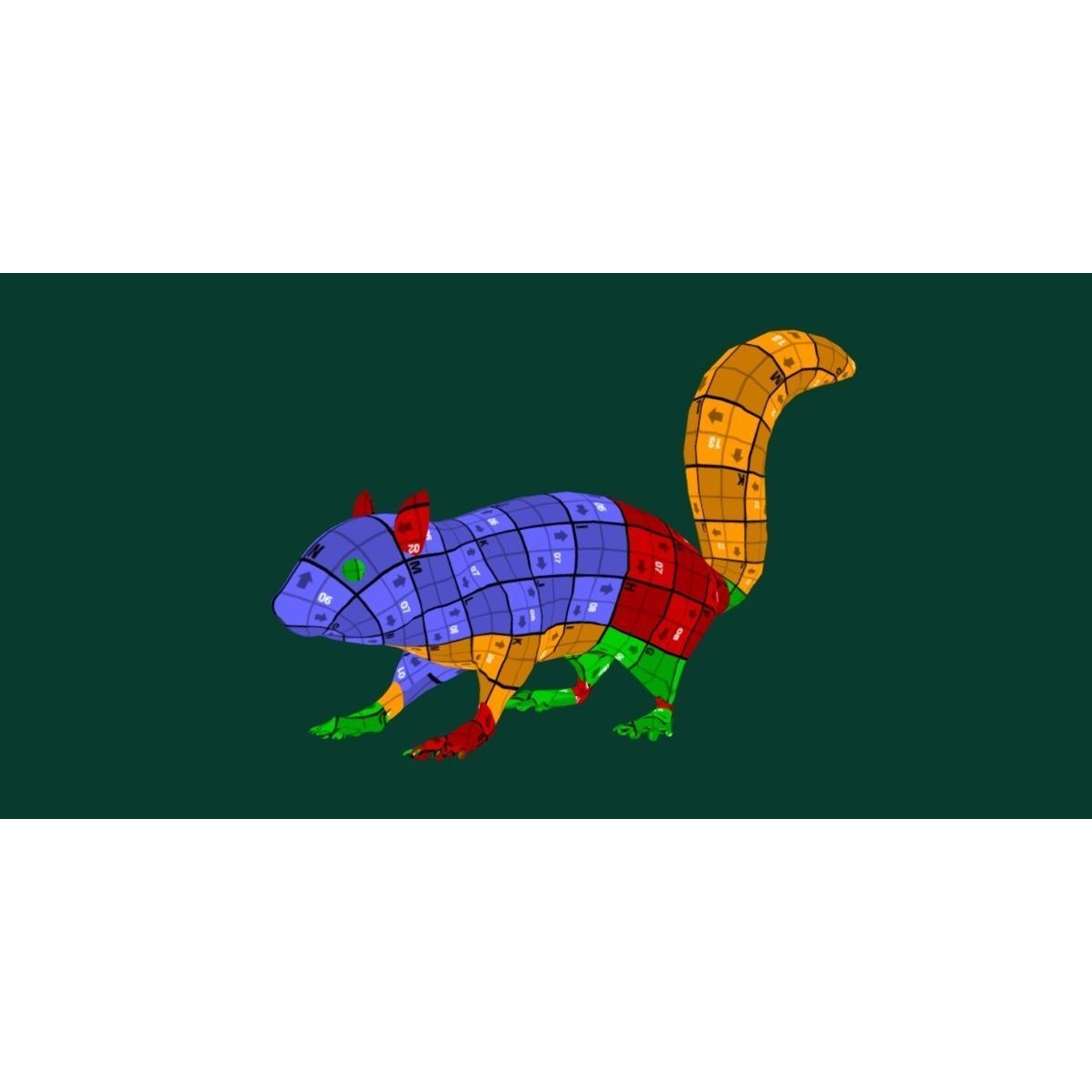 Fox Squirrel - Low-Poly Game-Ready 3D Model - View 9