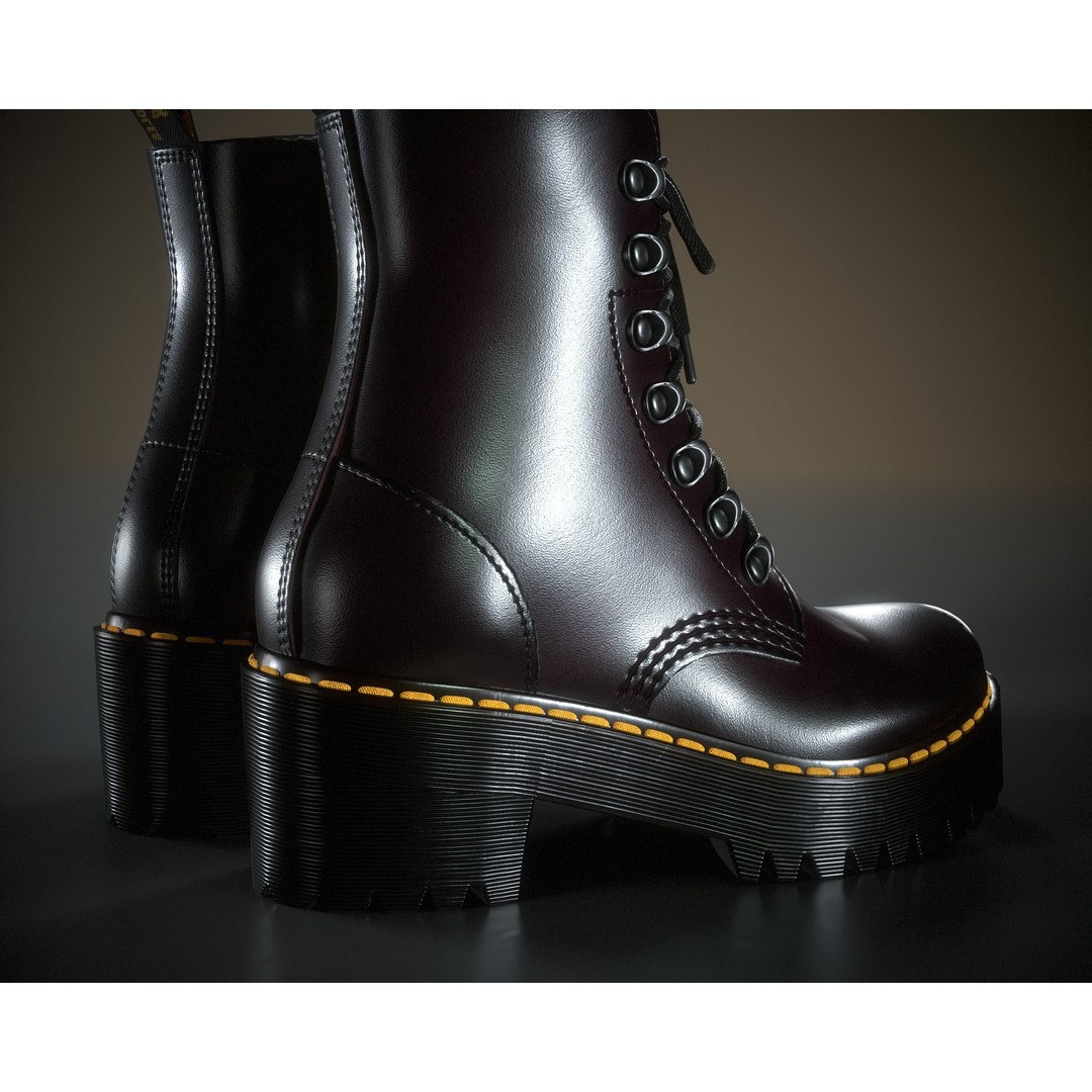 Dr. Martens Leona 3D Model – Low Poly Game Ready Character Asset, FBX
