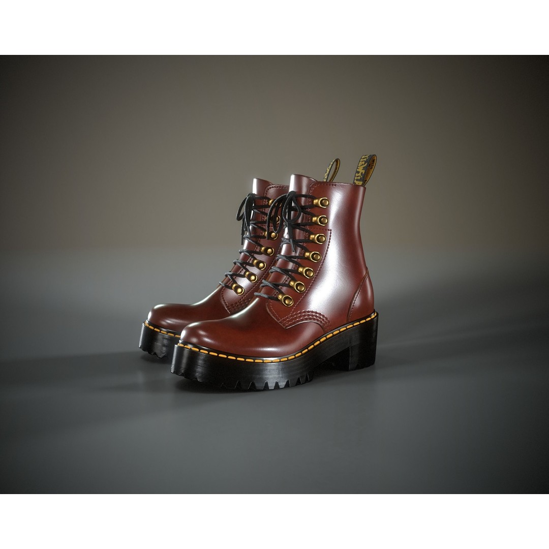 Dr. Martens Leona 3D Model – Low Poly Game Ready Character Asset, FBX - View 10