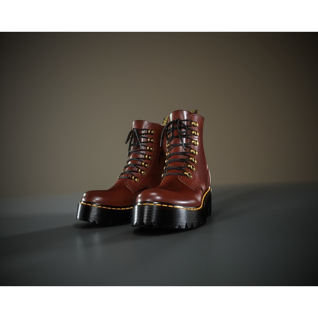 Dr. Martens Leona 3D Model – Low Poly Game Ready Character Asset, FBX - View 11