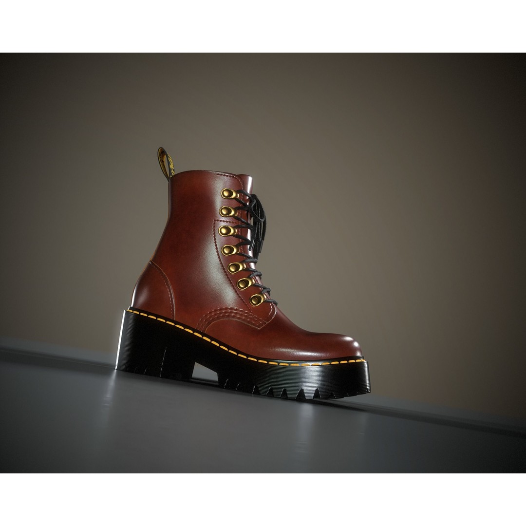 Dr. Martens Leona 3D Model – Low Poly Game Ready Character Asset, FBX - View 13