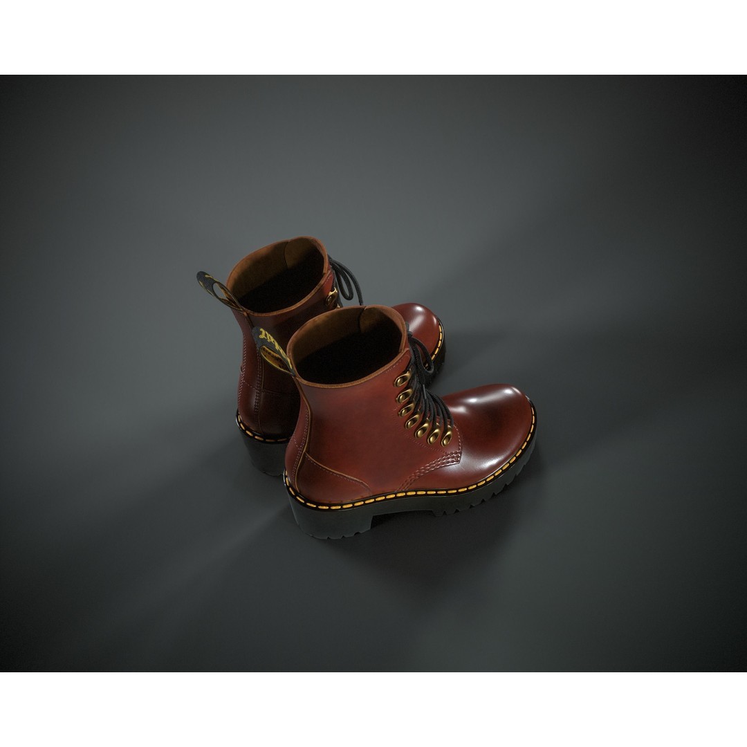 Dr. Martens Leona 3D Model – Low Poly Game Ready Character Asset, FBX - View 14