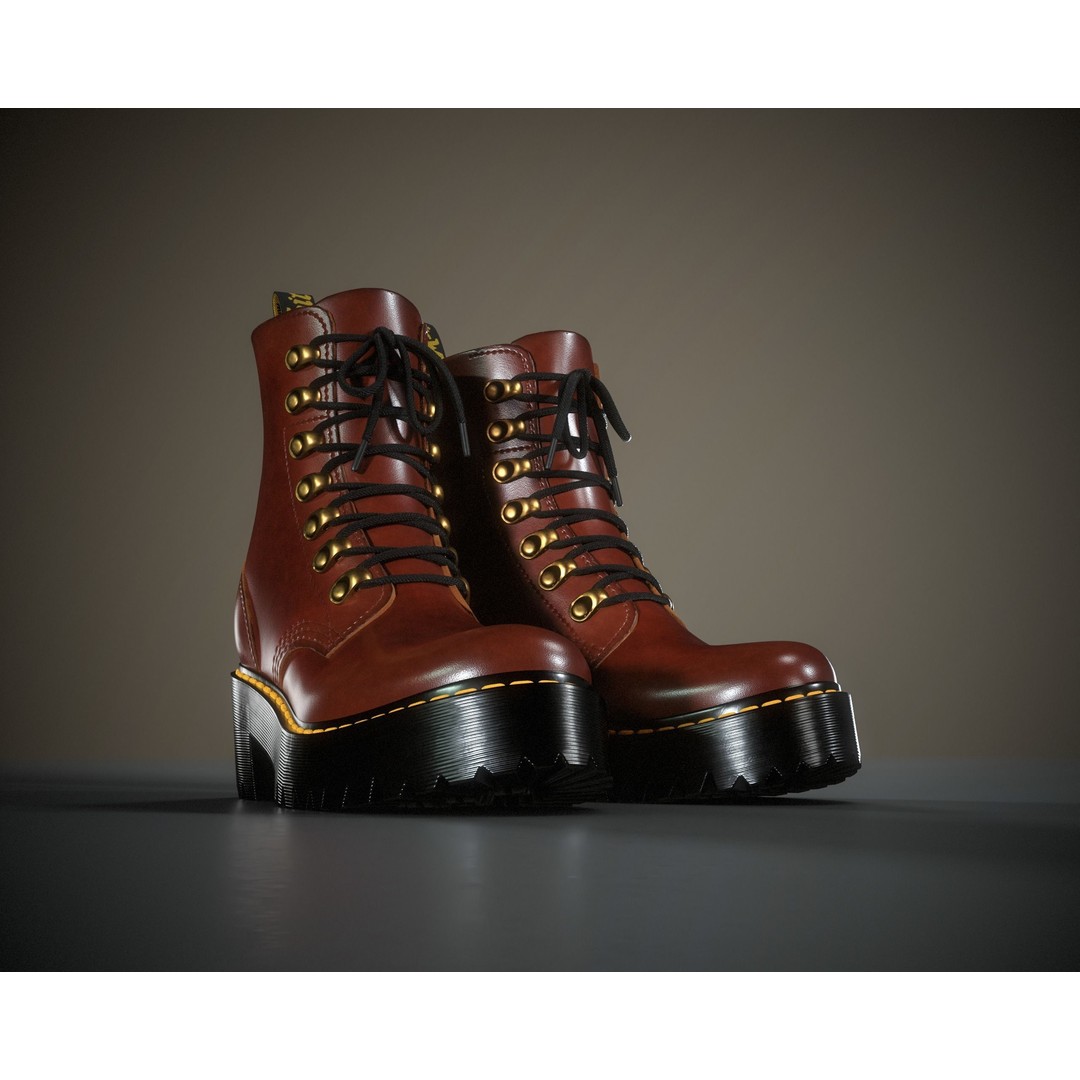 Dr. Martens Leona 3D Model – Low Poly Game Ready Character Asset, FBX - View 16