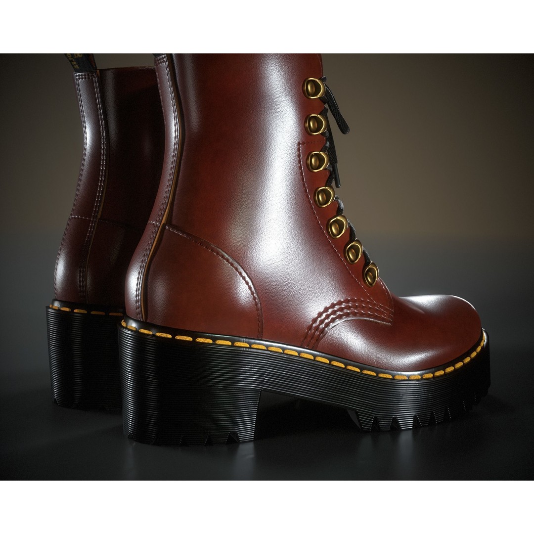 Dr. Martens Leona 3D Model – Low Poly Game Ready Character Asset, FBX - View 17
