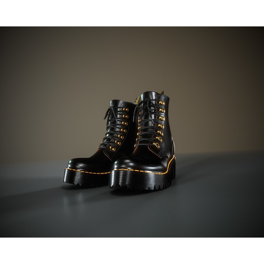 Dr. Martens Leona 3D Model – Low Poly Game Ready Character Asset, FBX - View 3