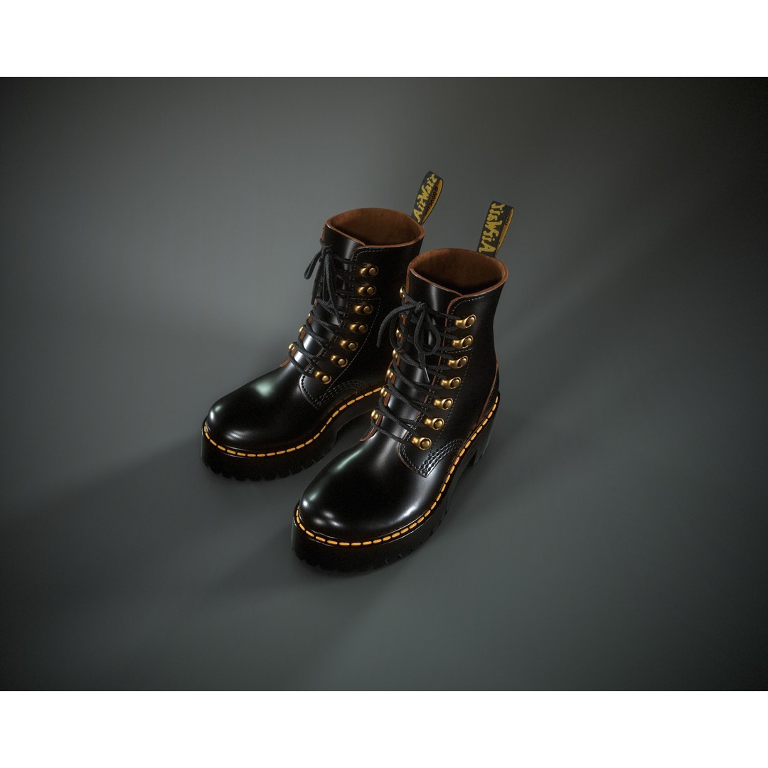 Dr. Martens Leona 3D Model – Low Poly Game Ready Character Asset, FBX - View 4