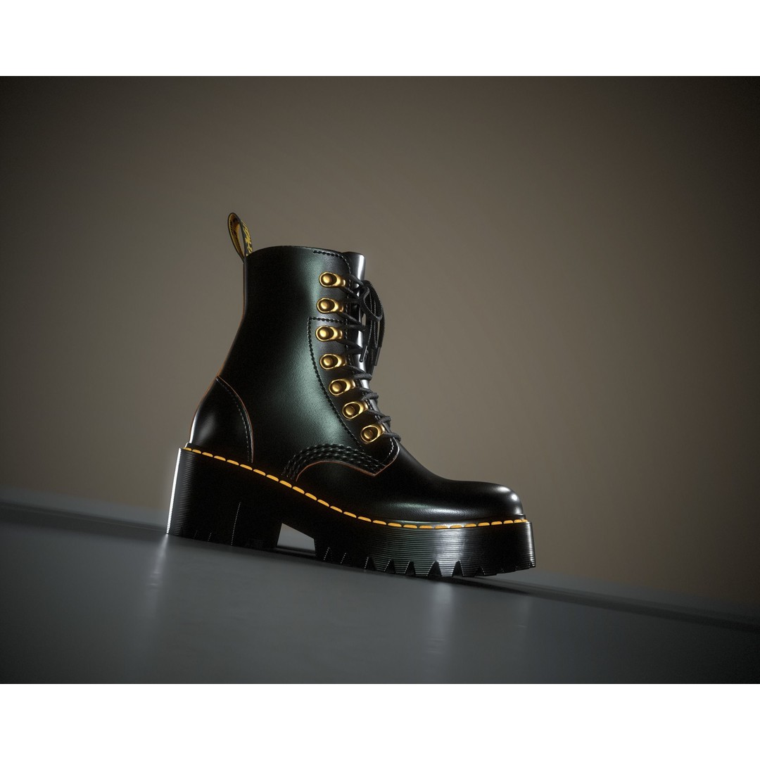 Dr. Martens Leona 3D Model – Low Poly Game Ready Character Asset, FBX - View 5