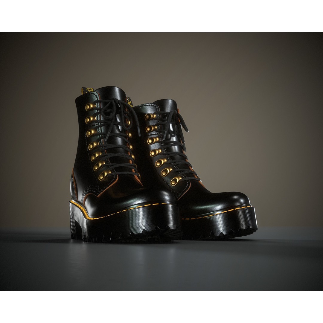 Dr. Martens Leona 3D Model – Low Poly Game Ready Character Asset, FBX - View 8