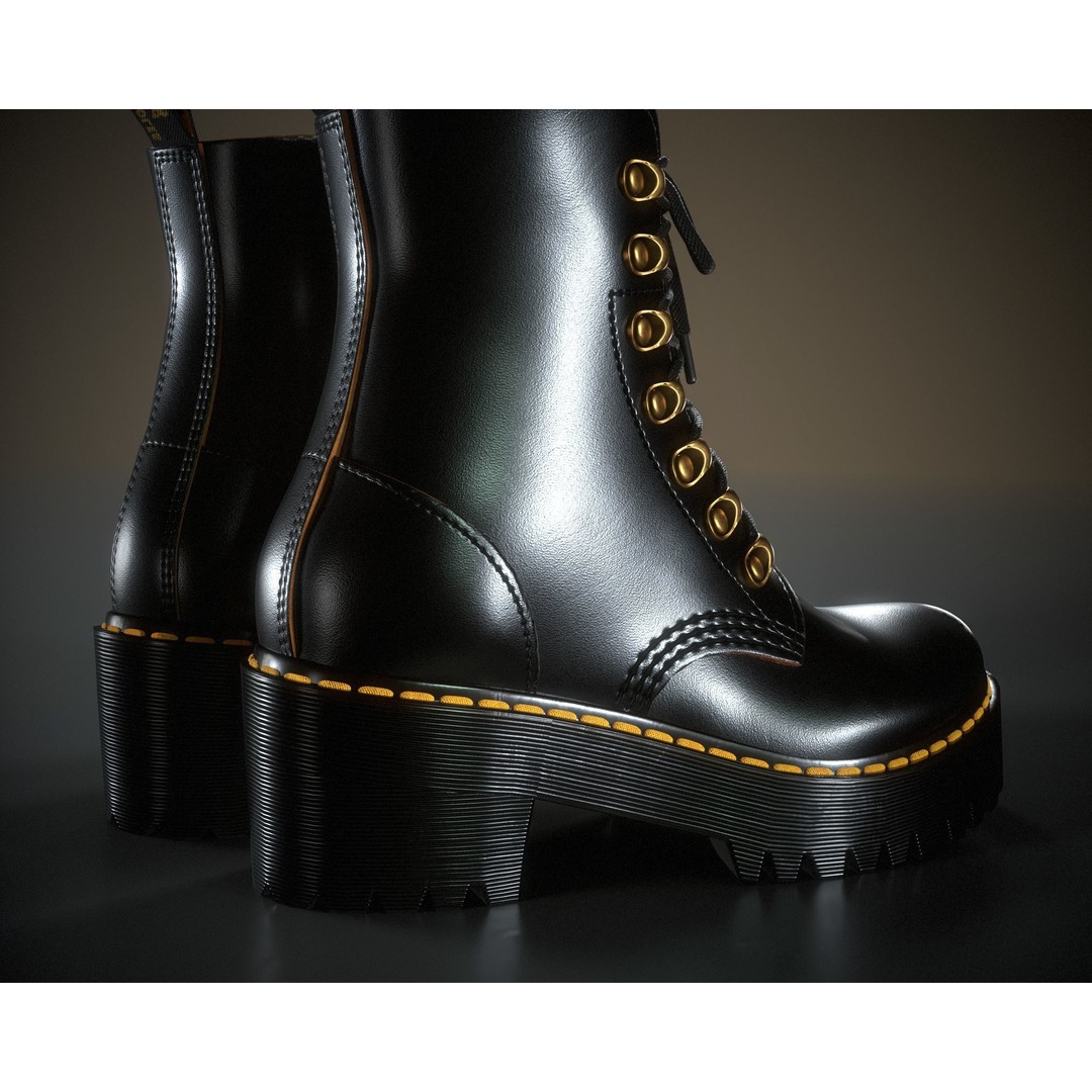 Dr. Martens Leona 3D Model – Low Poly Game Ready Character Asset, FBX - View 9