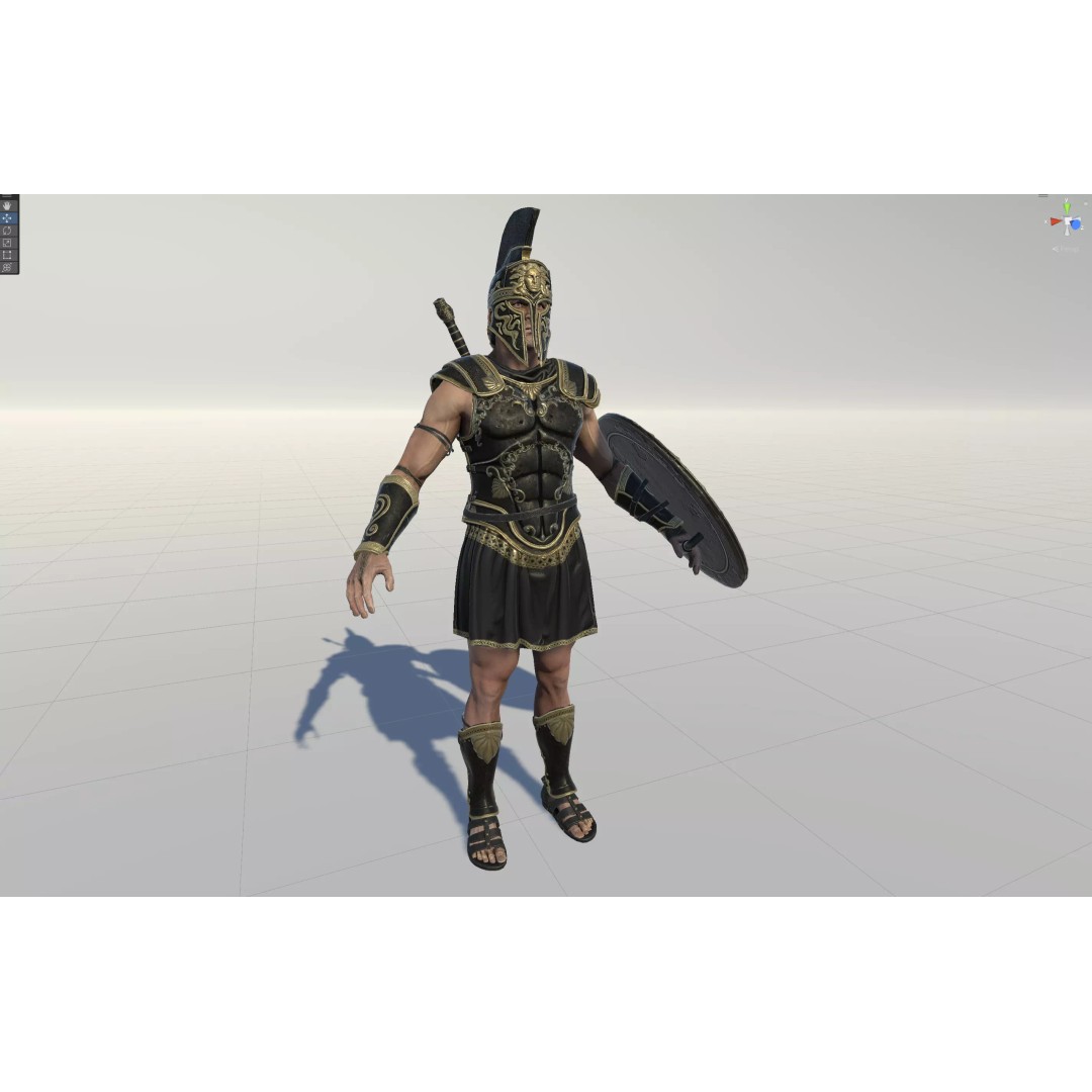 MythWarrior1 3D Model – Low Poly Character, Rigged, Game Ready