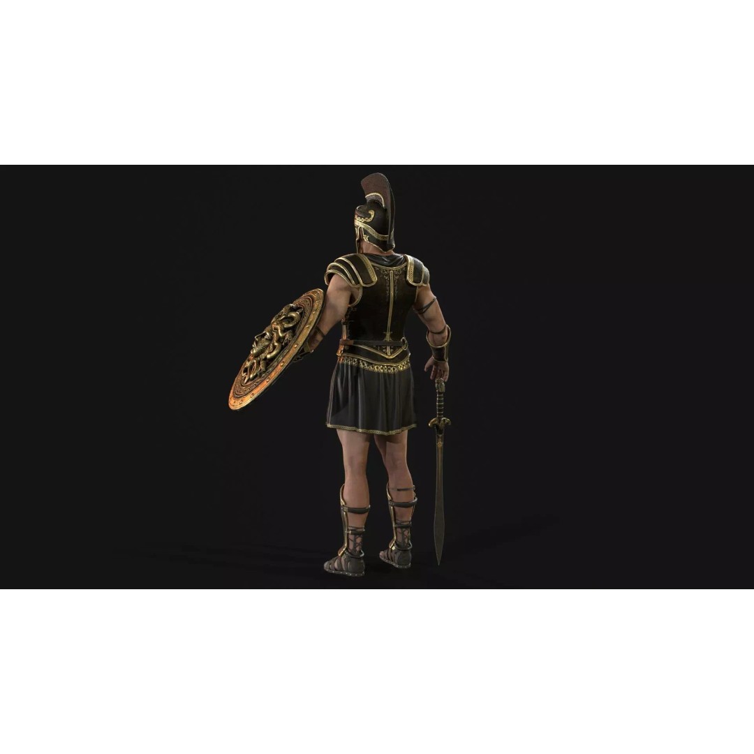 MythWarrior1 3D Model – Low Poly Character, Rigged, Game Ready - View 10