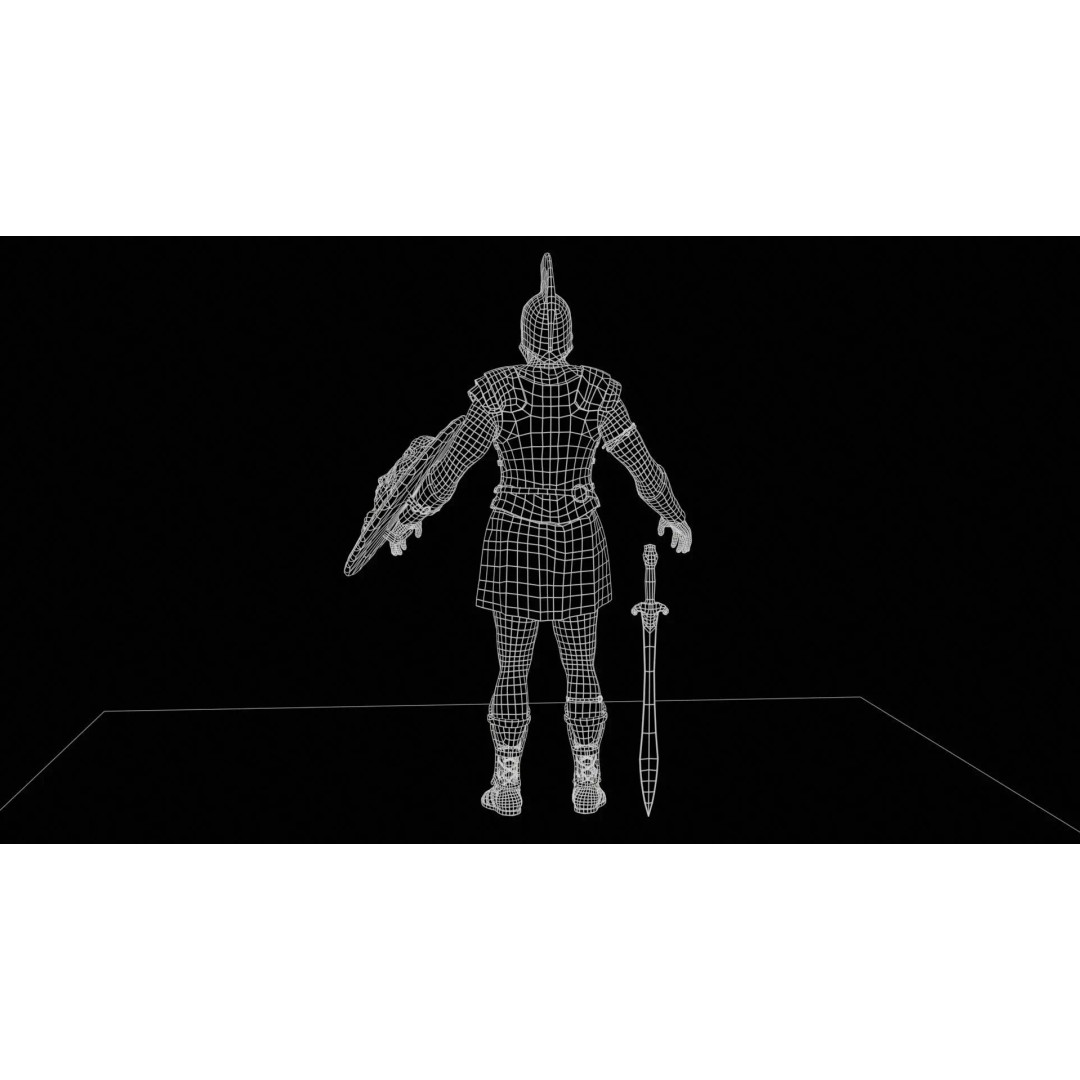 MythWarrior1 3D Model – Low Poly Character, Rigged, Game Ready - View 13