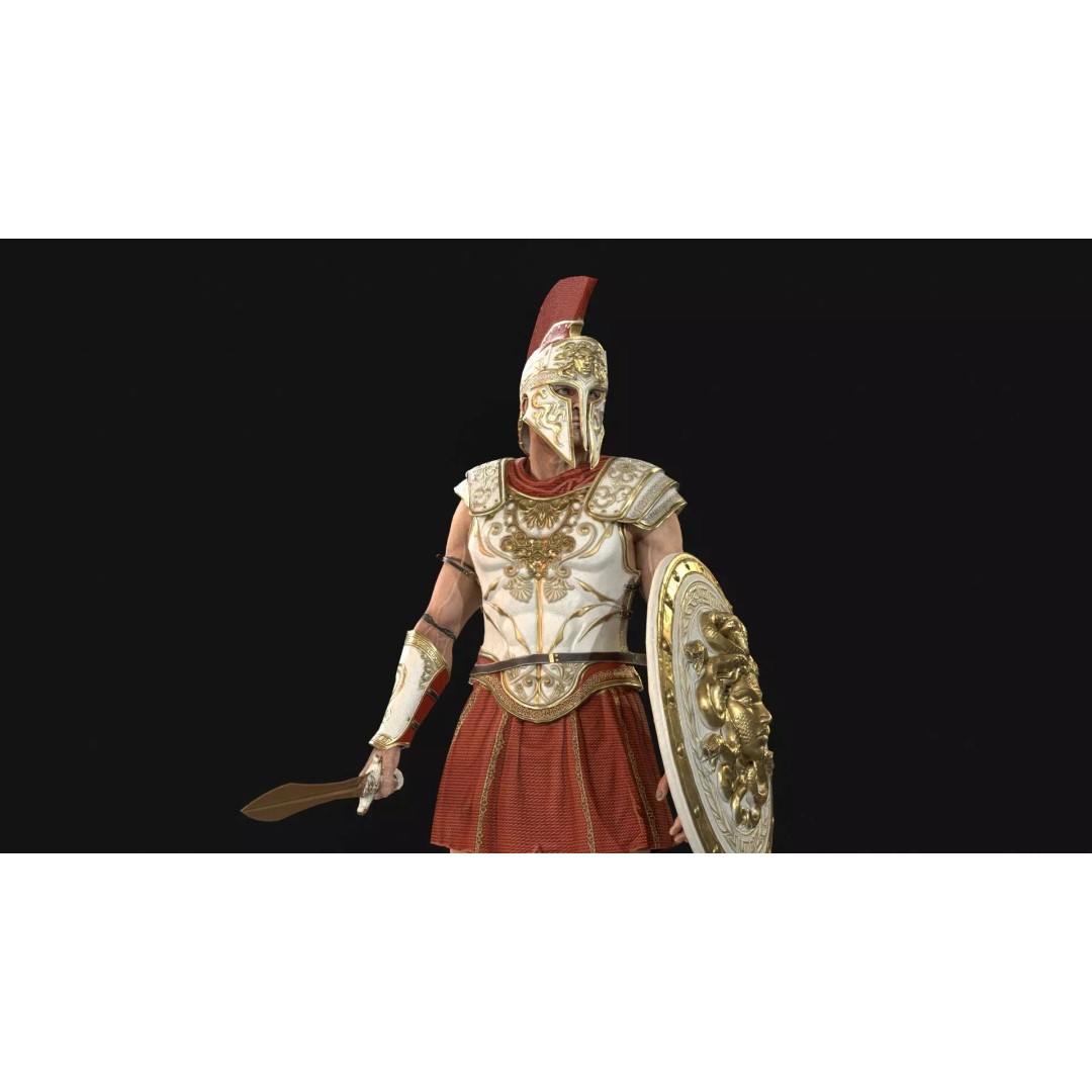 MythWarrior1 3D Model – Low Poly Character, Rigged, Game Ready - View 14