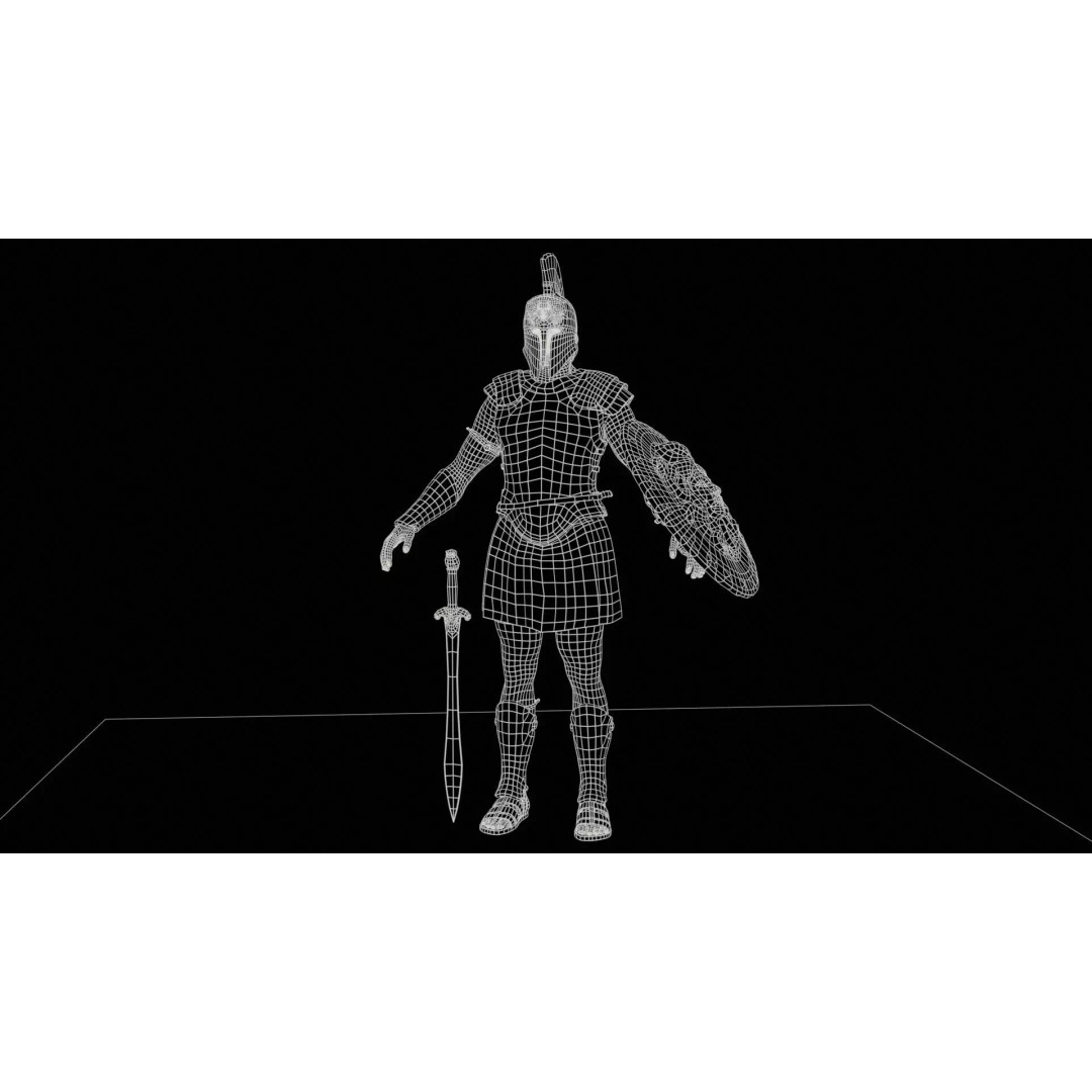 MythWarrior1 3D Model – Low Poly Character, Rigged, Game Ready - View 15