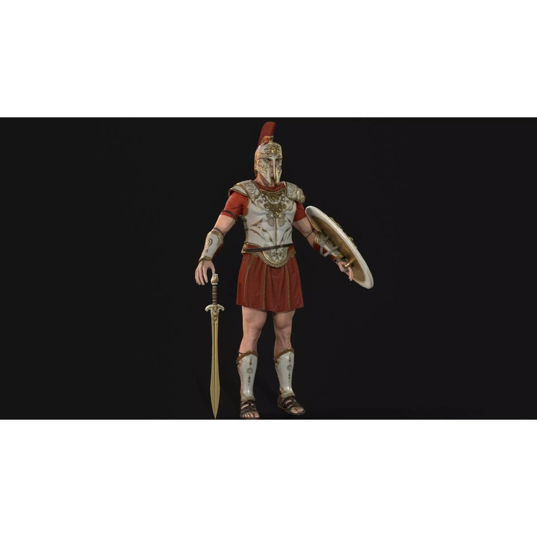 MythWarrior1 3D Model – Low Poly Character, Rigged, Game Ready - View 17