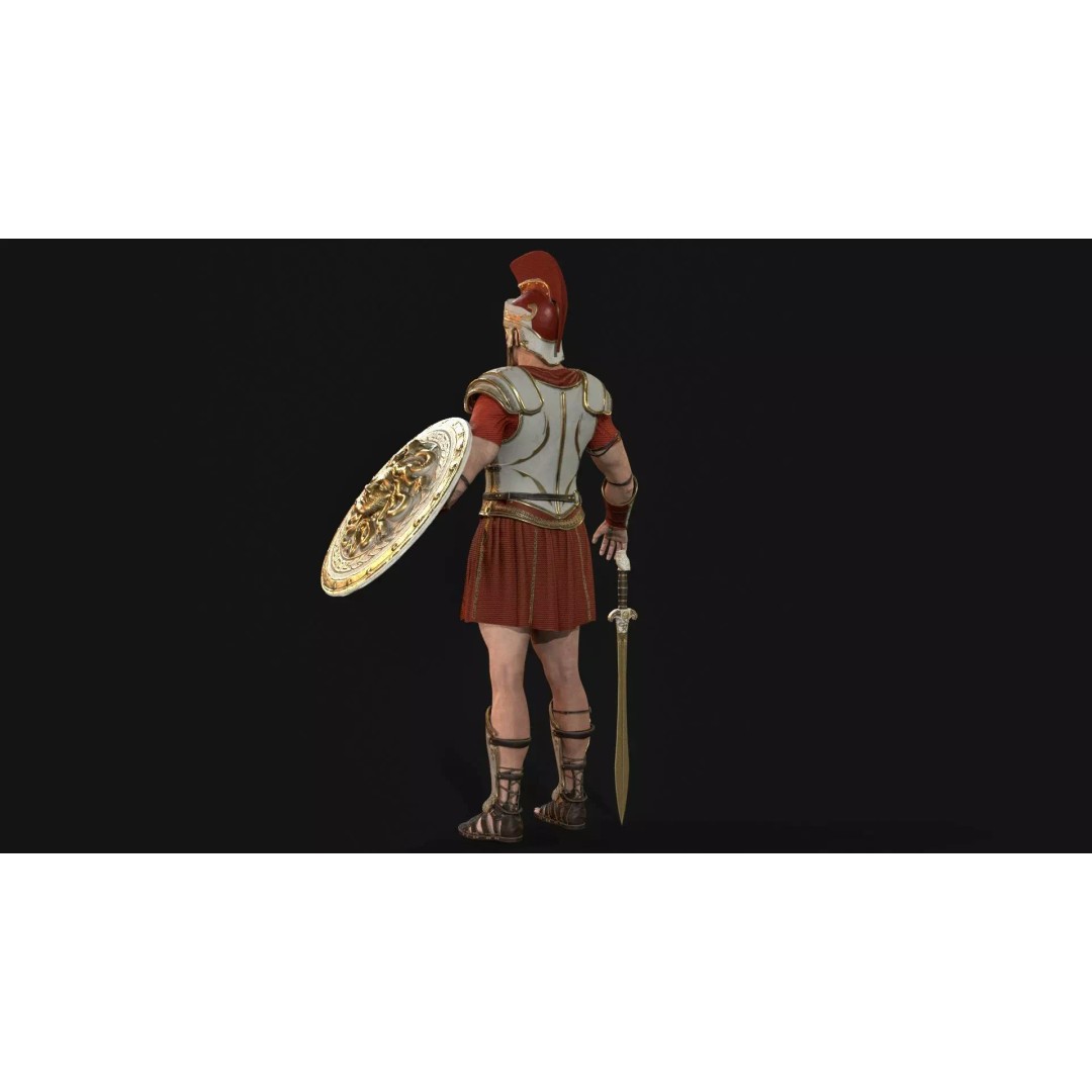 MythWarrior1 3D Model – Low Poly Character, Rigged, Game Ready - View 18