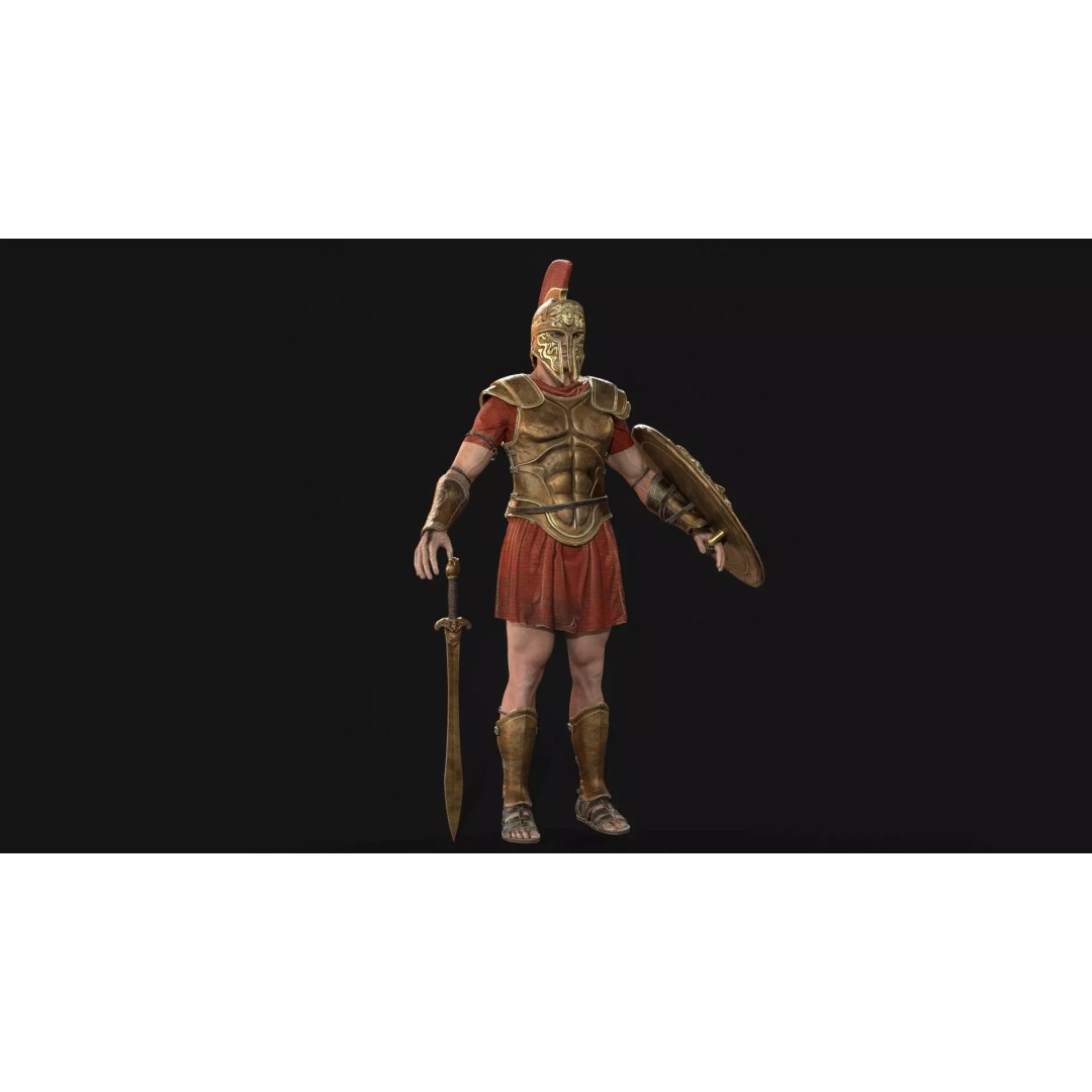 MythWarrior1 3D Model – Low Poly Character, Rigged, Game Ready - View 19