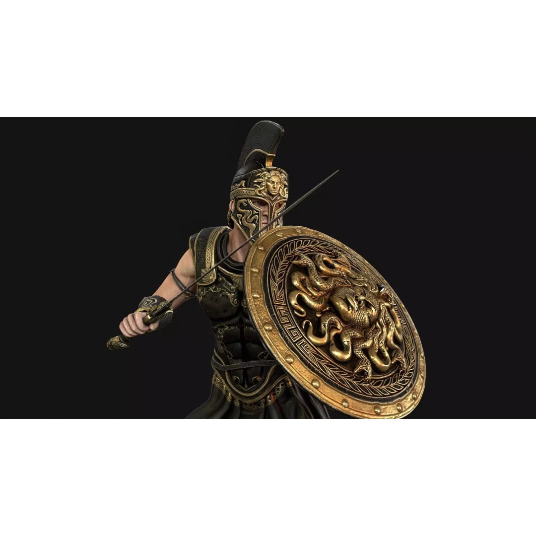 MythWarrior1 3D Model – Low Poly Character, Rigged, Game Ready - View 20