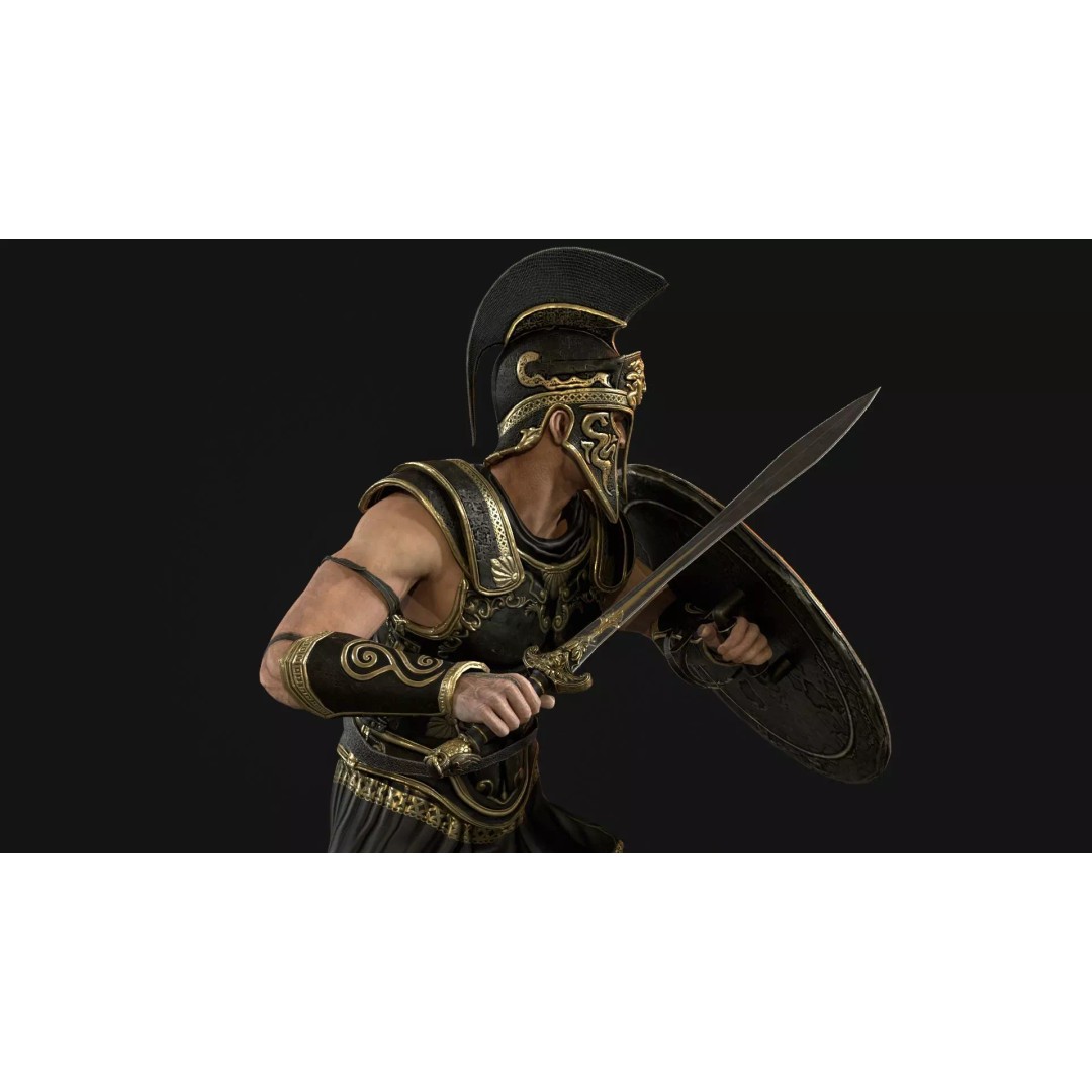 MythWarrior1 3D Model – Low Poly Character, Rigged, Game Ready - View 21