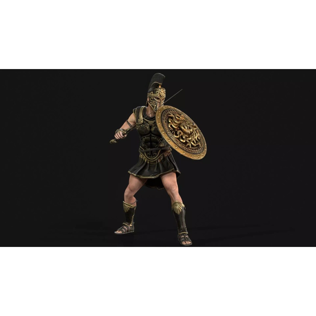 MythWarrior1 3D Model – Low Poly Character, Rigged, Game Ready - View 23