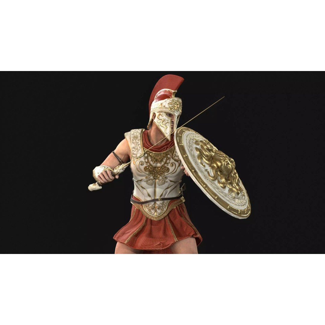 MythWarrior1 3D Model – Low Poly Character, Rigged, Game Ready - View 24