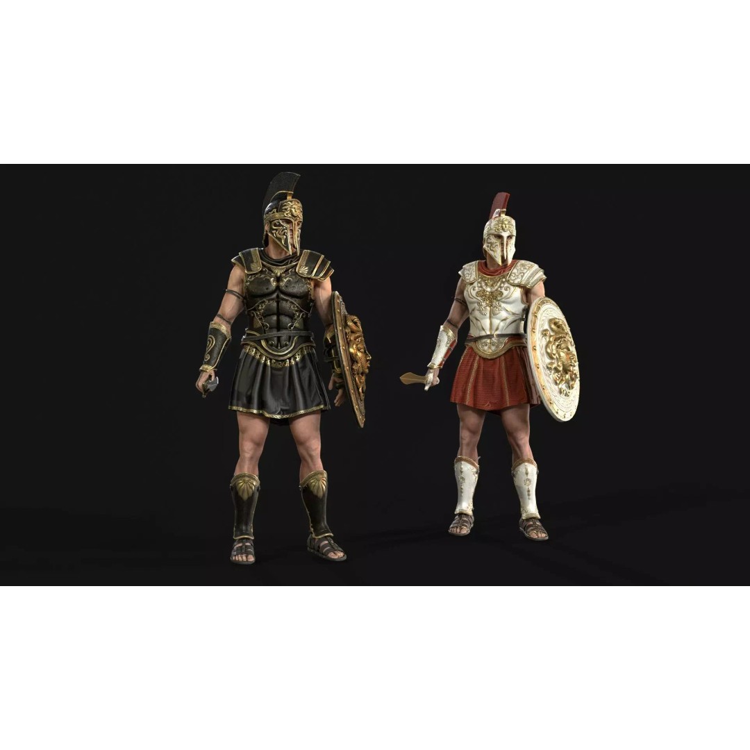 MythWarrior1 3D Model – Low Poly Character, Rigged, Game Ready - View 7
