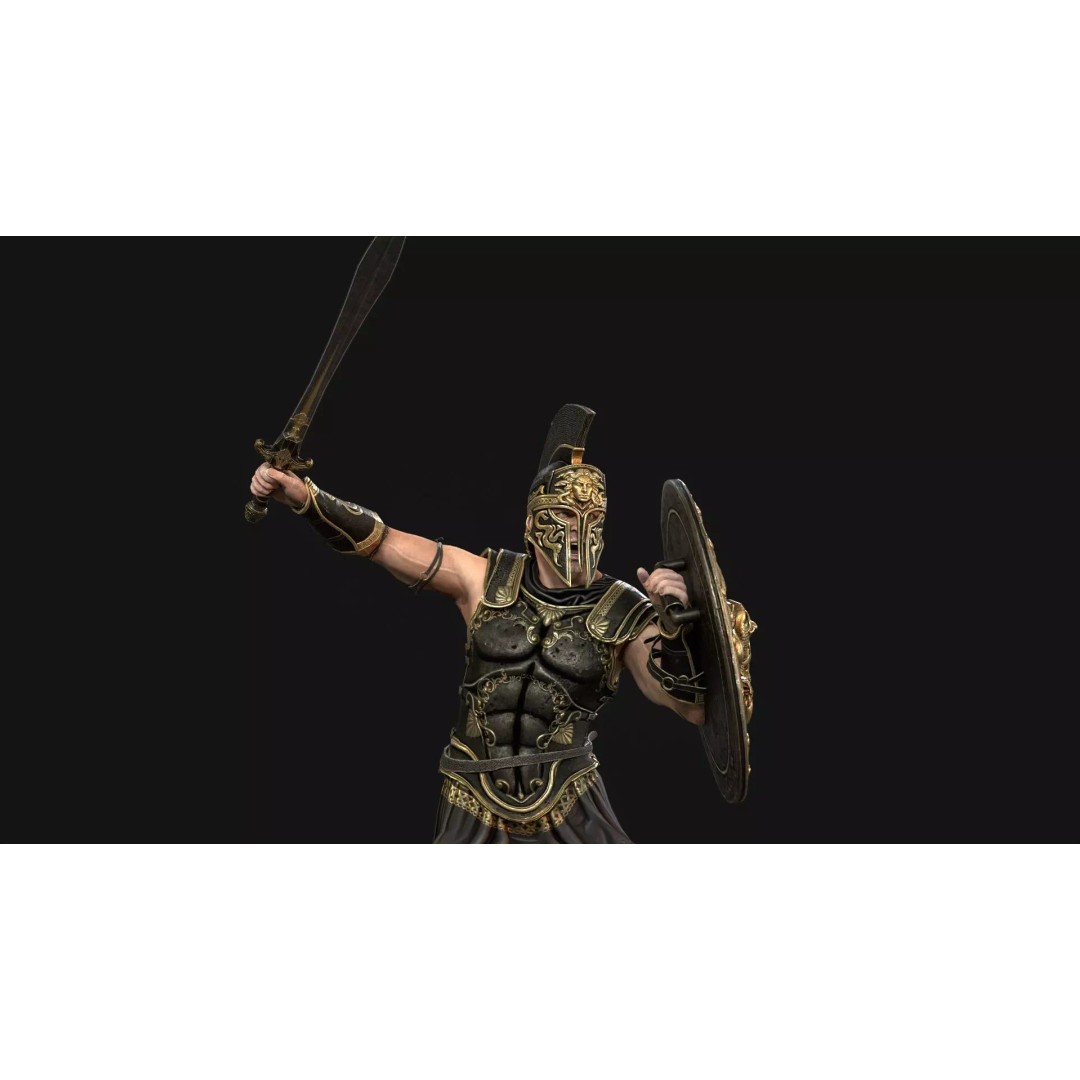 MythWarrior1 3D Model – Low Poly Character, Rigged, Game Ready - View 9