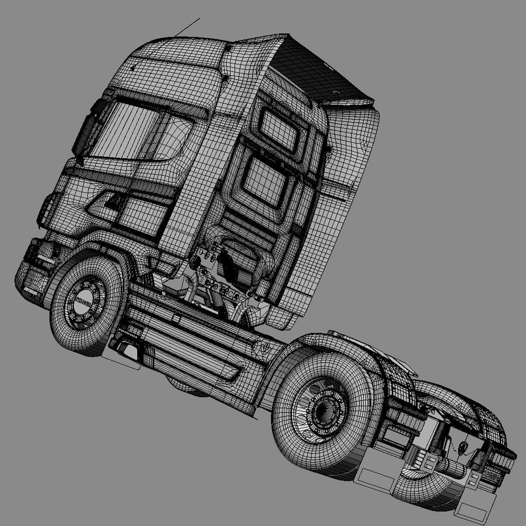Euro Truck 3D Model – Detailed Truck with Containers, FBX, OBJ