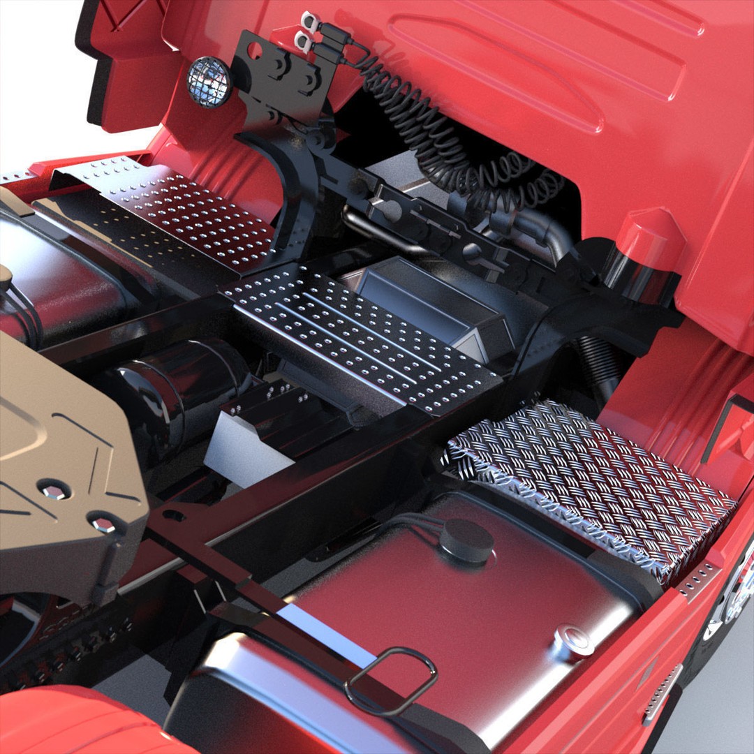 Euro Truck 3D Model – Detailed Truck with Containers, FBX, OBJ - View 21