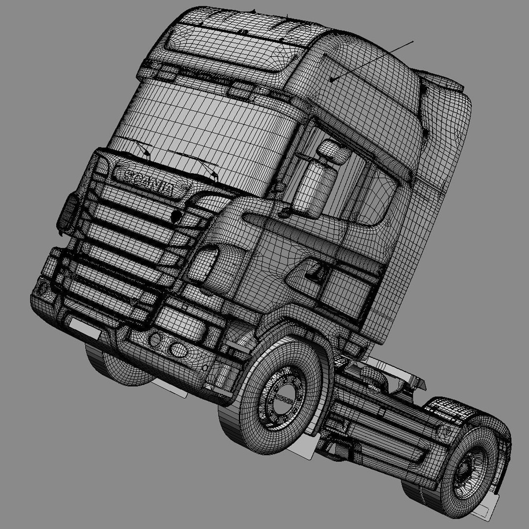 Euro Truck 3D Model – Detailed Truck with Containers, FBX, OBJ - View 29